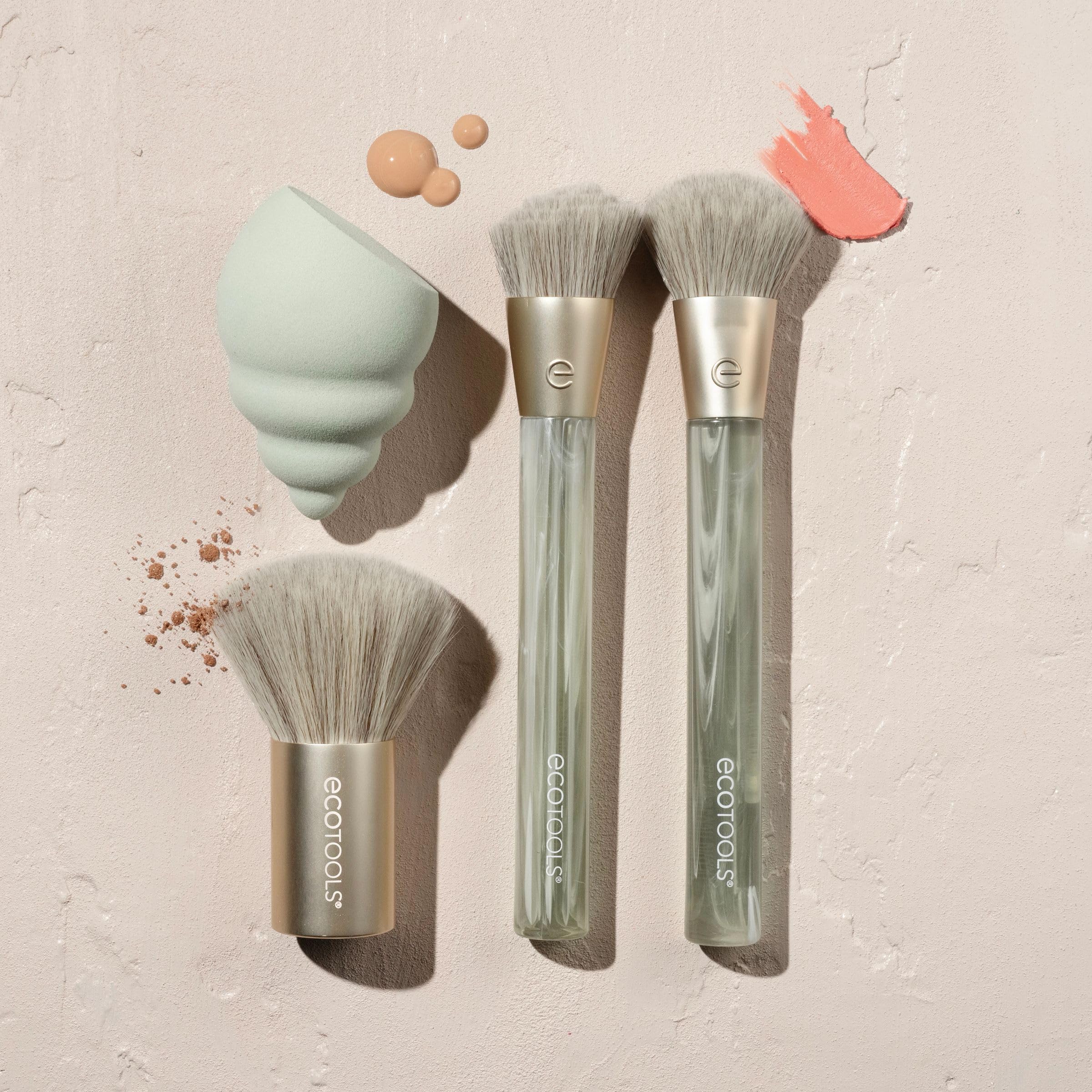EcoTools Sea Gems Eye Makeup Tool Kit with Reusable Tin, Vegan Cruelty-Free, Liquid, Cream and Powder Compatible, 6 Piece Set Halalzen