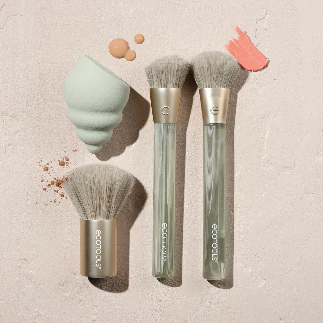 EcoTools Sea Gems Eye Makeup Tool Kit with Reusable Tin, Vegan Cruelty-Free, Liquid, Cream and Powder Compatible, 6 Piece Set Halalzen