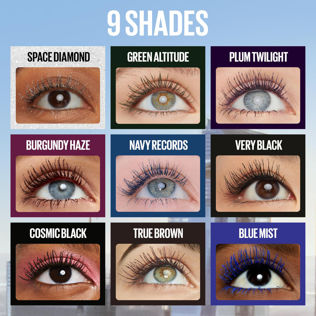 Maybelline Lash Sensational Sky High Washable Mascara Make-up, Volumen, Verlängerung, Definition, Schwung, Multiplikation, aufbaufähige Formel, Very Black, 1 Stück