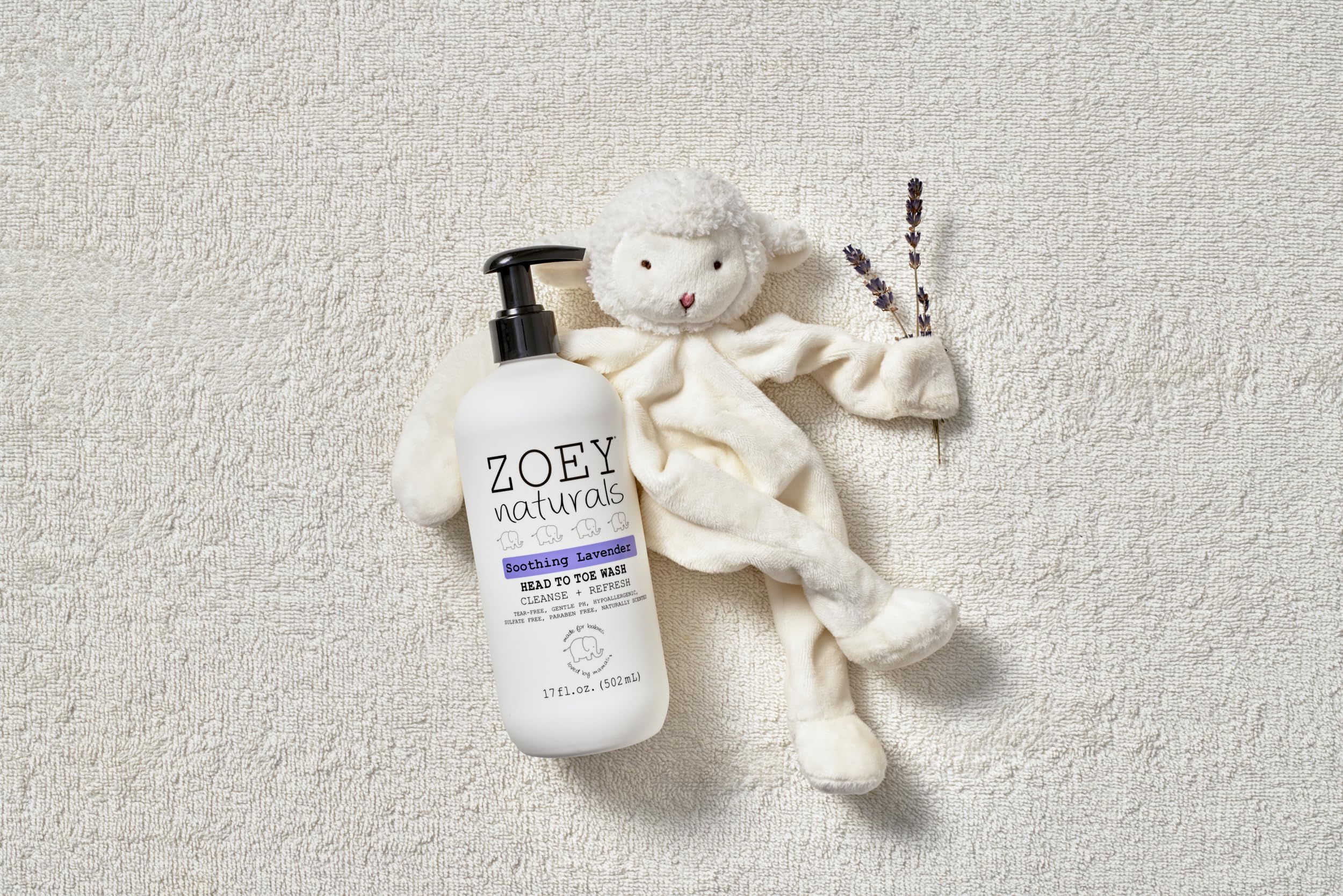 Zoey Naturals - Soothing Lavender Wash & Shampoo - Toddlers & Kids - With Tear-free, Paraben-Free, All Natural Ingredients for Sensitive Skin- 17 Oz Halalzen