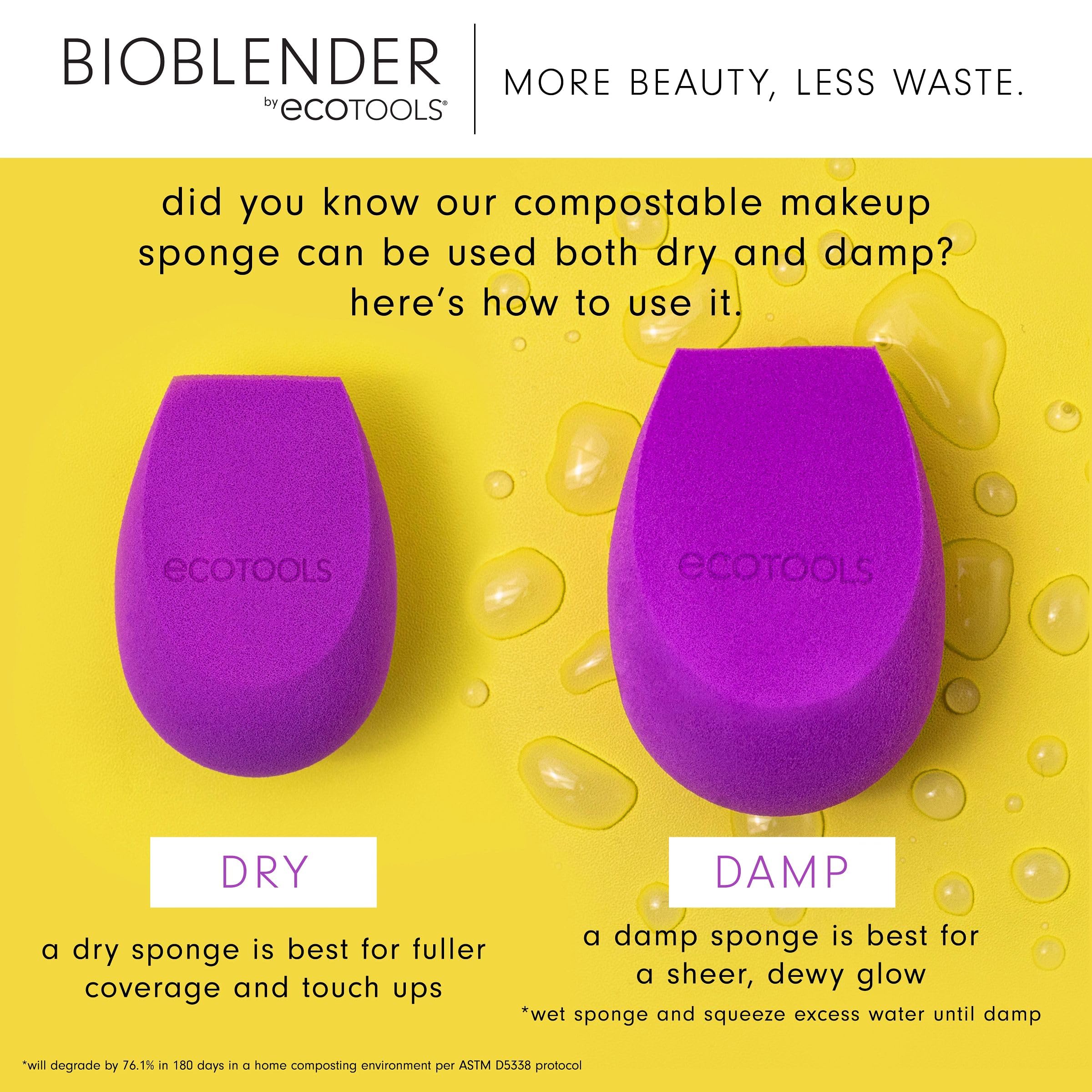 EcoTools Blurring Blender Makeup Sponge, Makeup Blending Sponge For Blurred Skin, For Liquid & Cream Foundation, Cloud Coverage Memory Foam, Eco Friendly, Latex Free, Cruelty-Free & Vegan 1 Count Halalzen