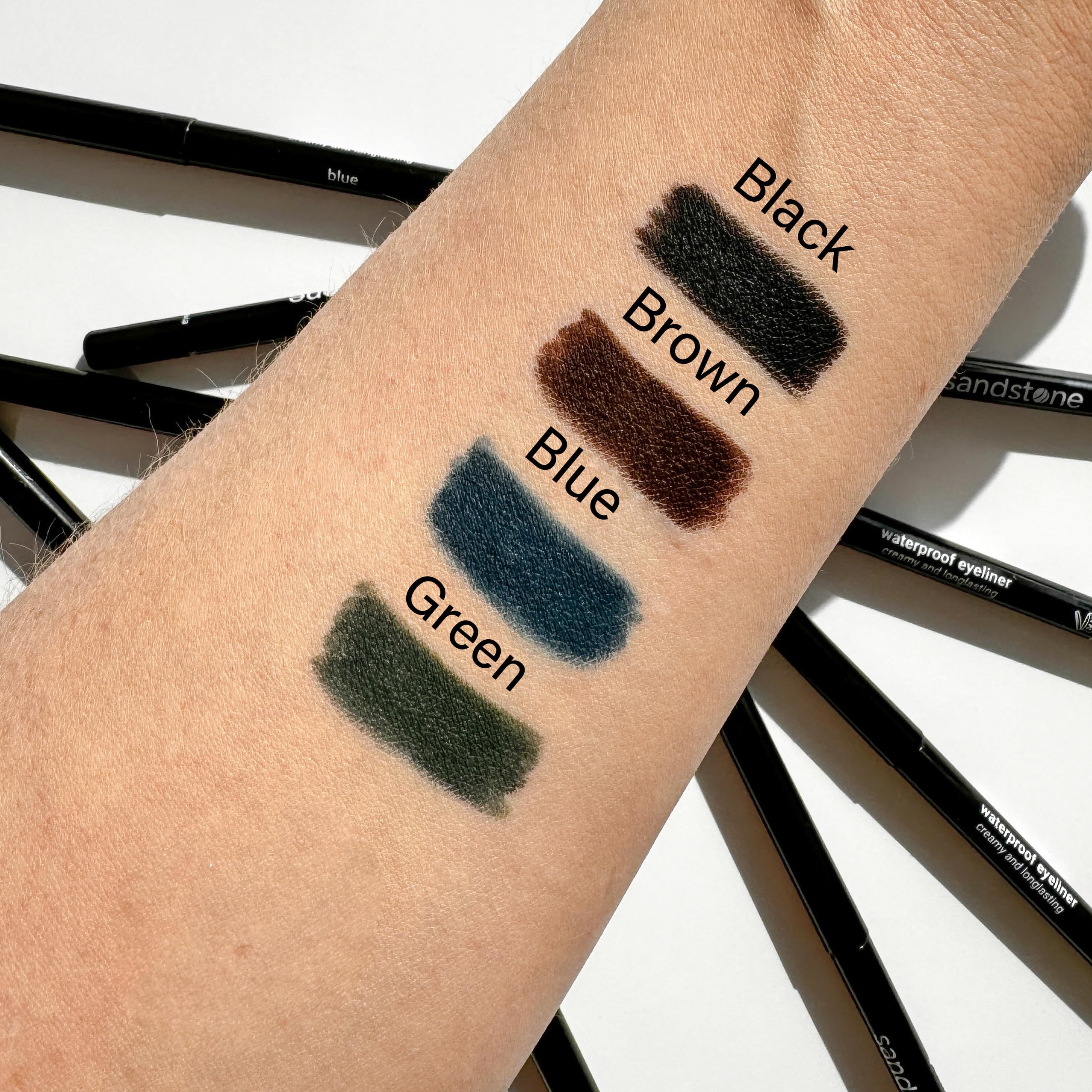 Sandstone Scandinavia Waterproof Eyeliner Pencil - Long-Lasting Gel Eye Liner for Sensitive Eyes - Hypoallergenic & Smudge-Proof - Fragrance-Free, Vegan & Allergy Tested (Black) Halalzen