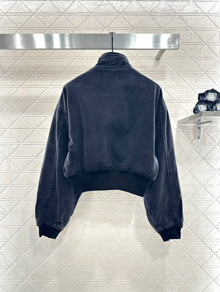 2025 tidig höst mode ny exklusiv skräddarsydd dam kort jacka jeans kort flygjacka dragkedja kofta rock