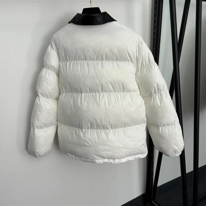 25Ss Höst Vinter Dam Färgglad Läder Långärmad Bomull Bröd Dräkt Jacka SU137