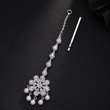 Stonefans Pearl Forehead Chain Indian Jewellery Women Vintage Headband Pendant Crystal Party Hair Accessories Y2k Wedding Gifts