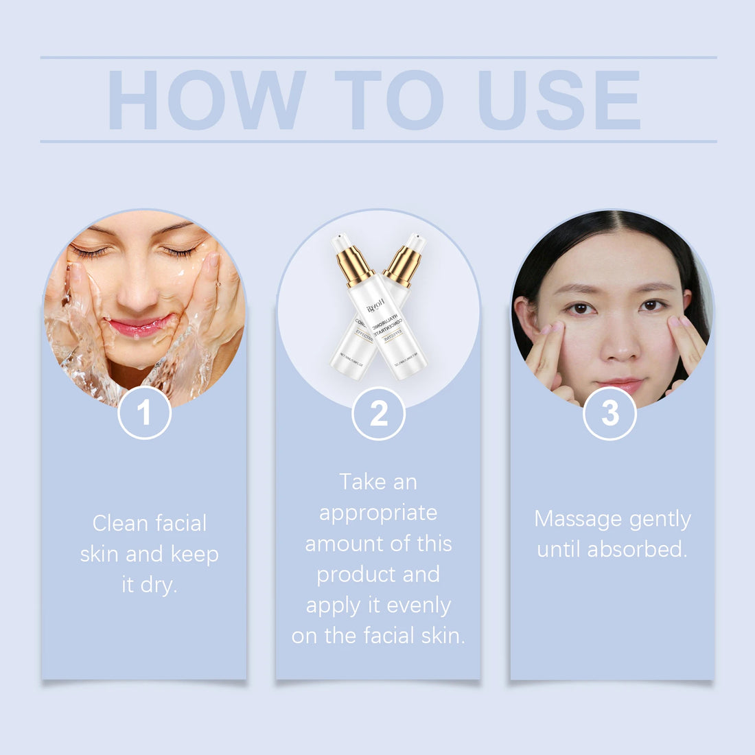 50ML Hyaluronic Acid Face Serum Gentle Hydrating Improve Skin Texture Enhance Smoothness Anti-oxidant Glowing Facial Serum