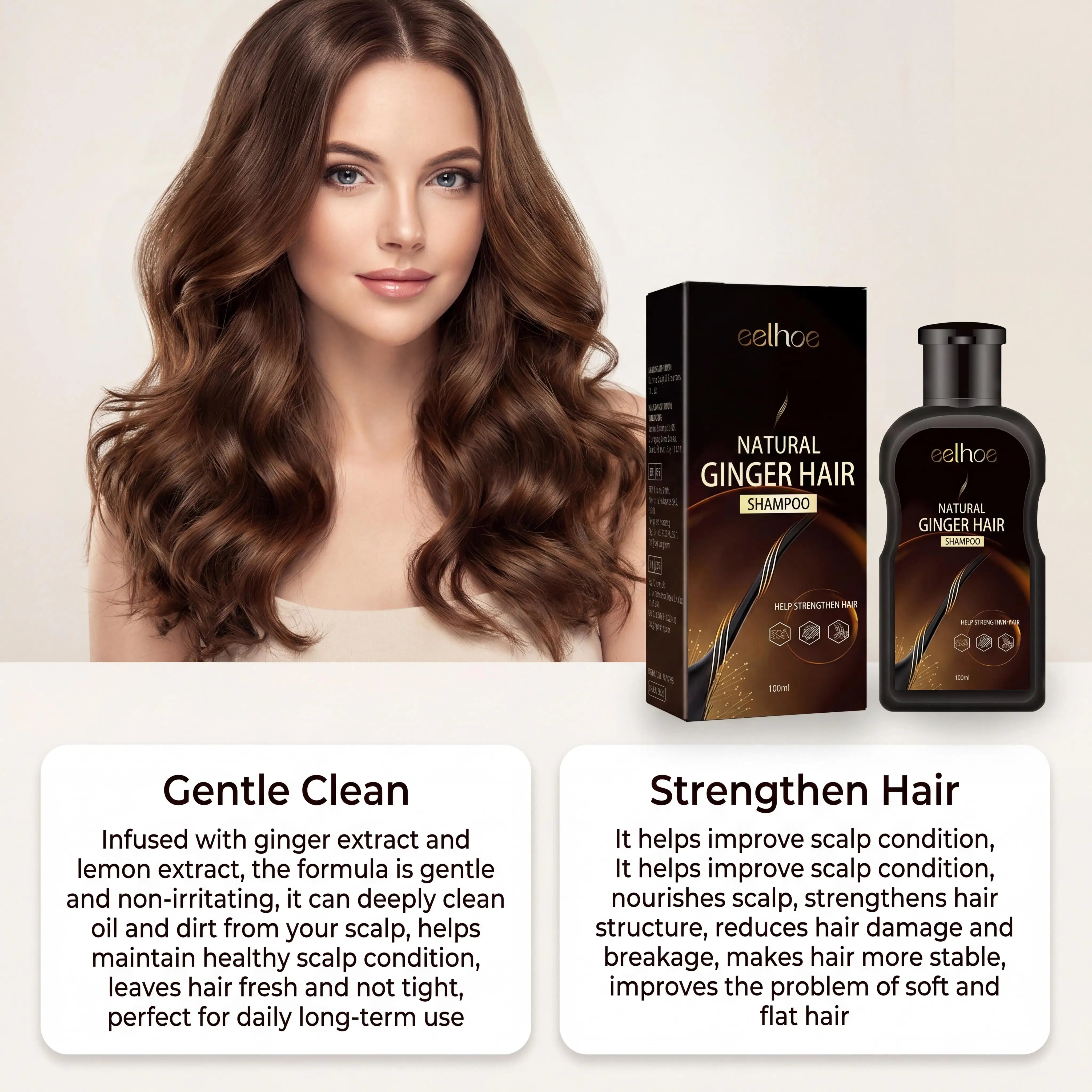 Ginger Extract Shampoo Lemon Scent Stimulates Follicles Activates Natural Growth System Improves Scalp Circulation Strengthens Hair Reduces Loss Hair Care Shampoo