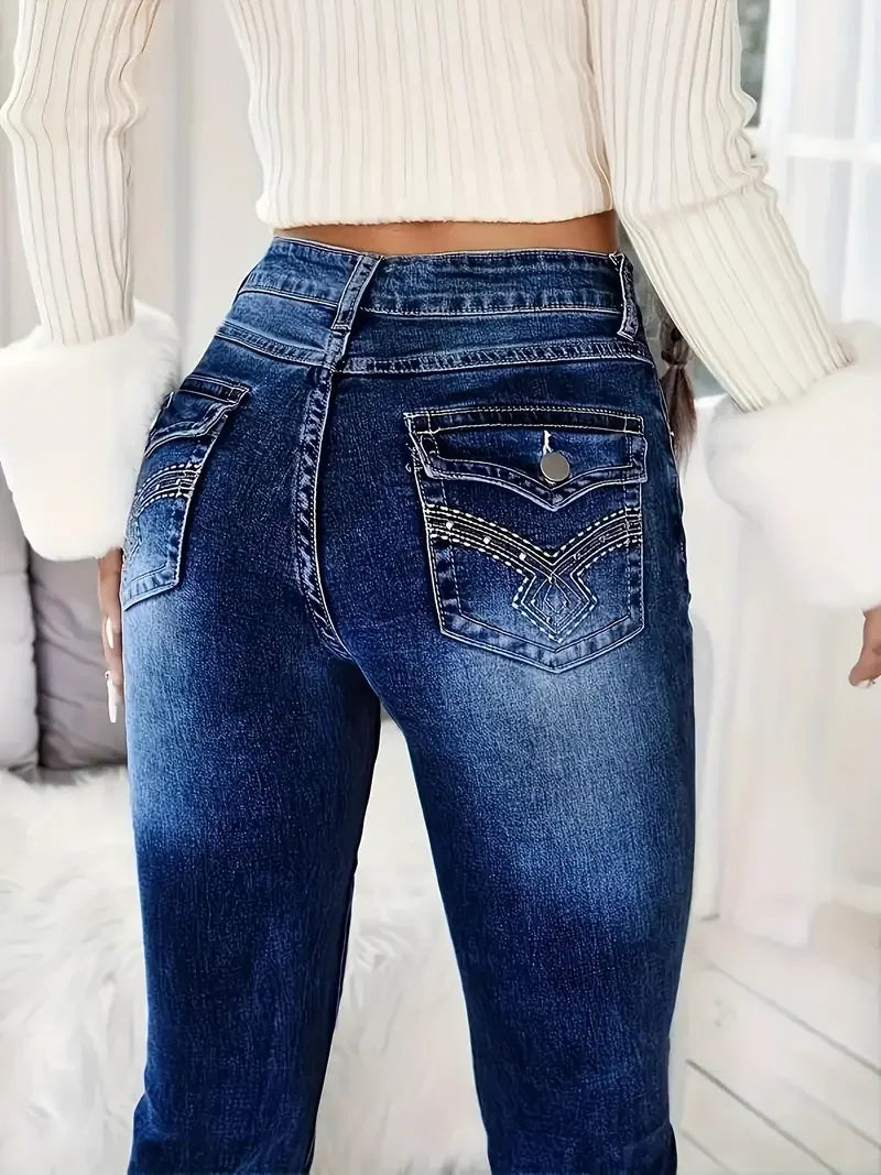 High-Quality Women's Slimming High-Stretch Denim Jeans | Skinny Fit & Figure-Flattering High-Waist Design, Premium Elastic Fabr