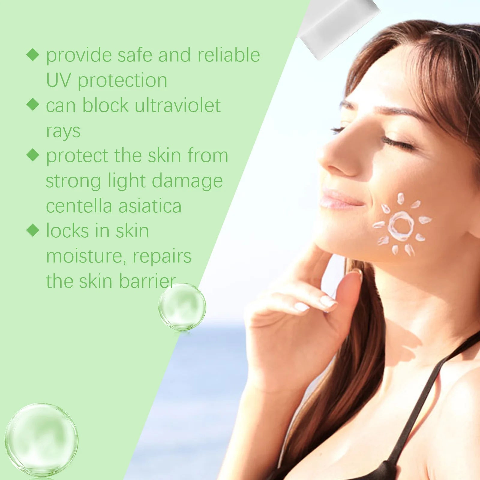 Centella Asiatica Sunscreen Stick Spf 50+ Pa+++ Moisturize Brightnening Skin Care Product Freshing Oil Control Sunscreen