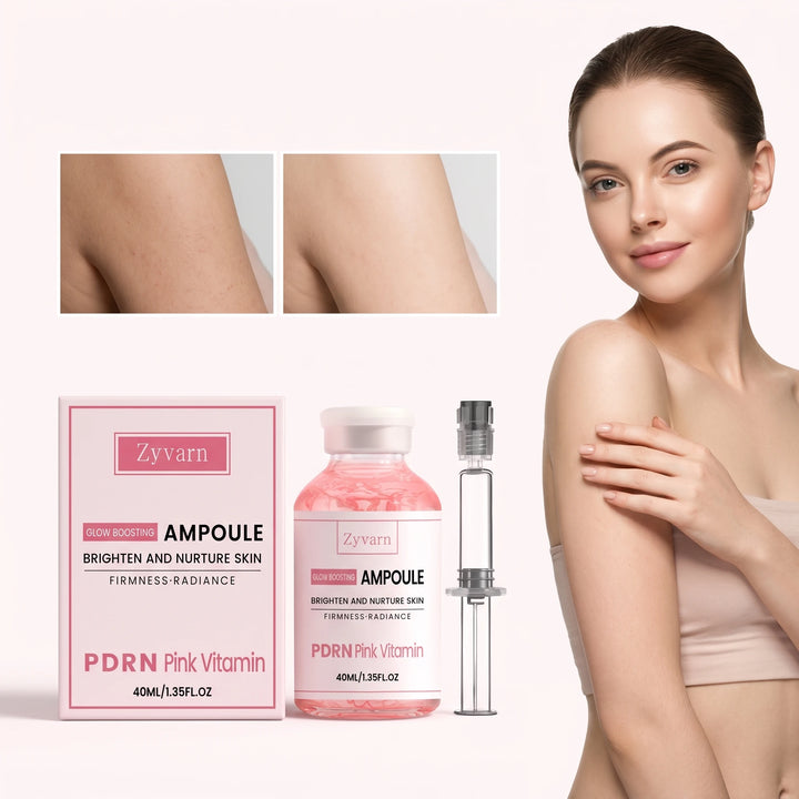 40ML Pink Face Serum Ampoule Daily Moisturizing Enhance Smoothness Improve Skin Texture Glowing Non-sticky Firming Facial Serum Ampoule for All Skin Types