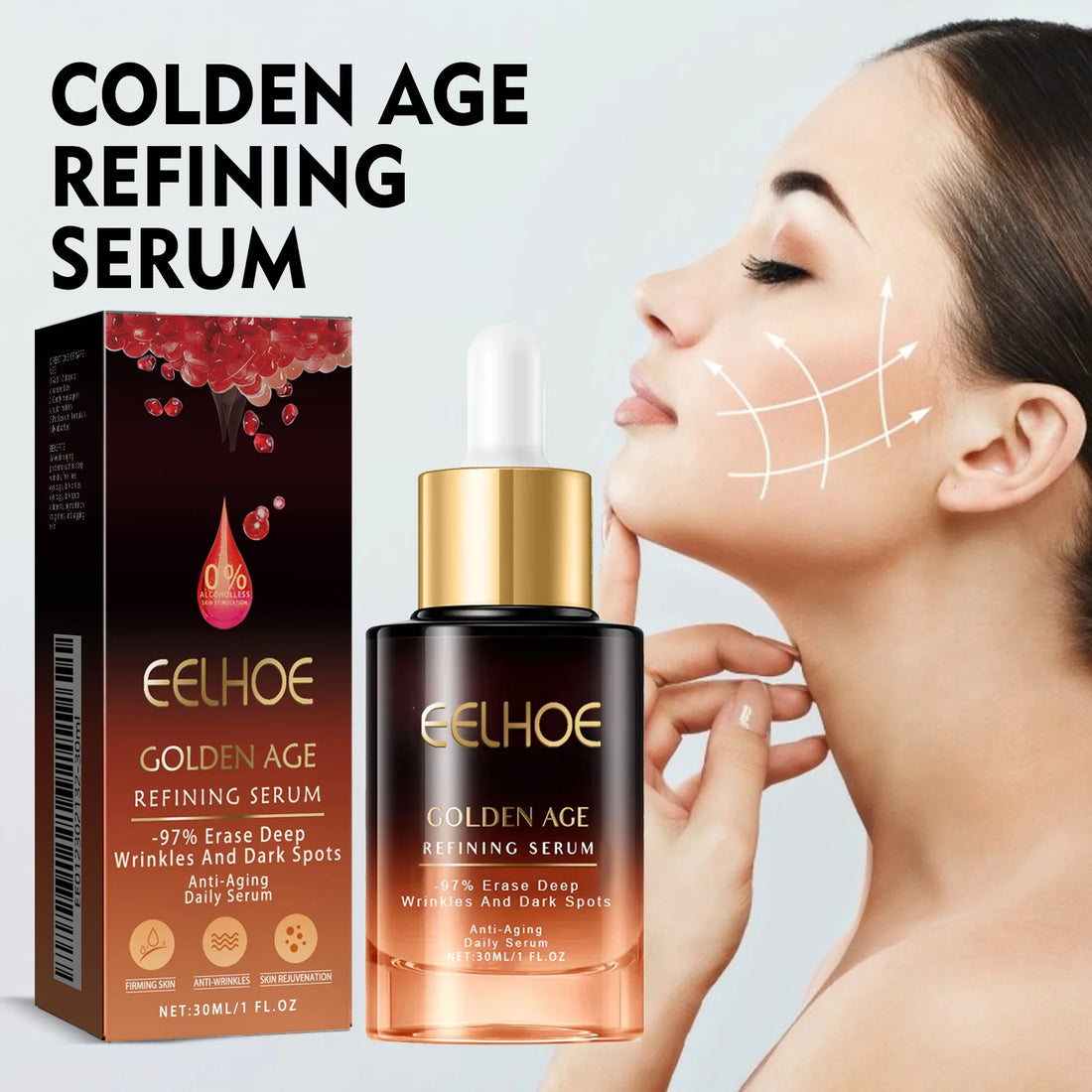 EELHOE 30ml Golden Age Essence Lightens fine lines, tightens skin, hydrates and moisturizes facial essence