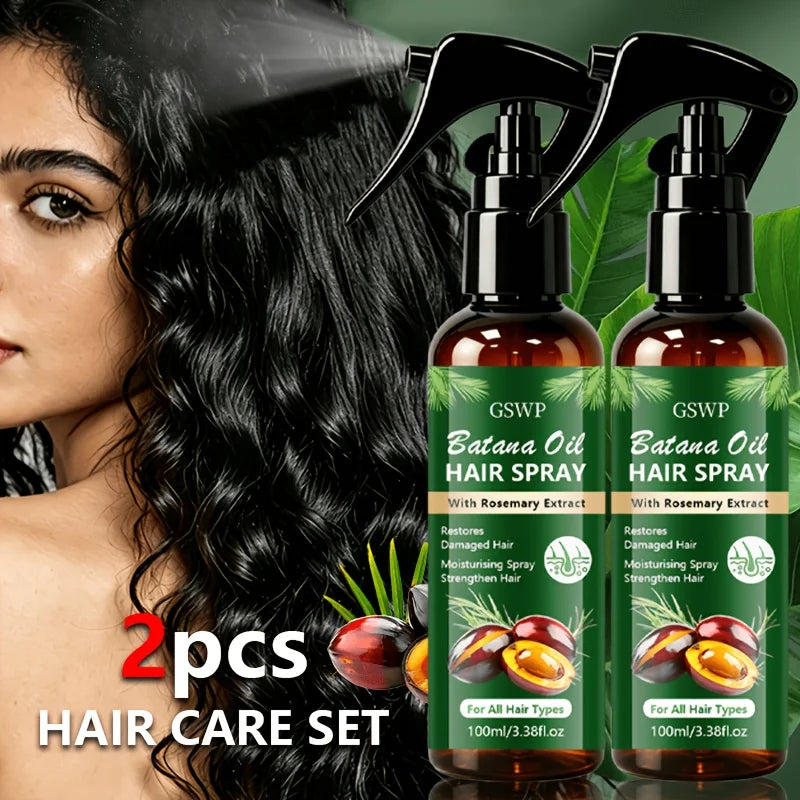 GSWP BATANA OIL and Rosemary Hair Care Spray: Strengthens hair, deeply moisturizes, repairs dry and damaged hair.100ml+100ml