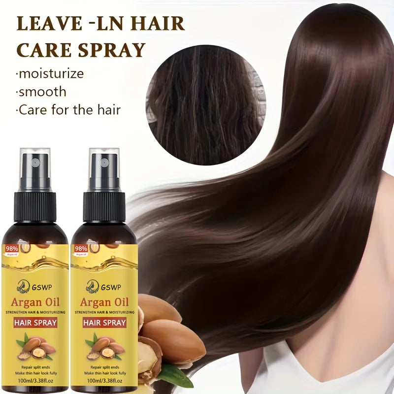 GSWP Argan Oil HAIR SPRAY, deep moisturizing and smooth, with anti-heat protection effect, suitable for all hair types.100/200ml Halalzen