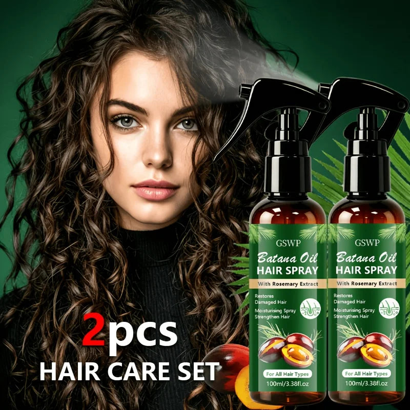GSWP BATANA OIL and Rosemary Hair Care Spray: Strengthens hair, deeply moisturizes, repairs dry and damaged hair.100ml+100ml