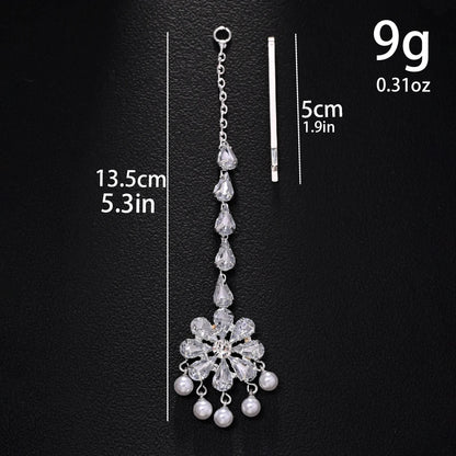 Stonefans Pearl Forehead Chain Indian Jewellery Women Vintage Headband Pendant Crystal Party Hair Accessories Y2k Wedding Gifts