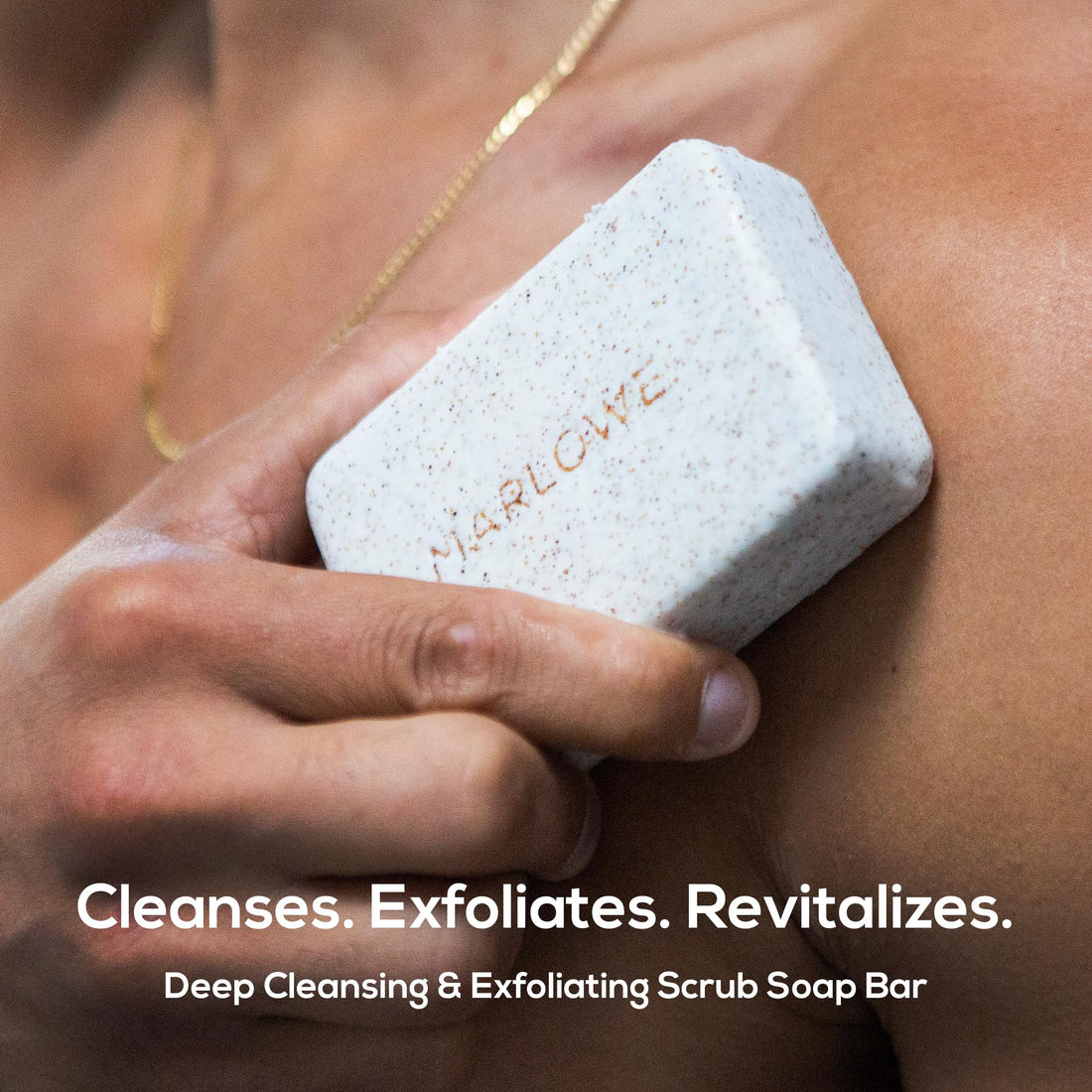 MARLOWE. No. 102 Body Scrub Soap 7 oz, Cedarwood & Sea Salt, Exfoliating Soap Bar with Shea Butter, Olive Oil & Green Tea Extracts, Cleanses, Smooths & Revitalizes Skin, Fresh & Zesty Scent