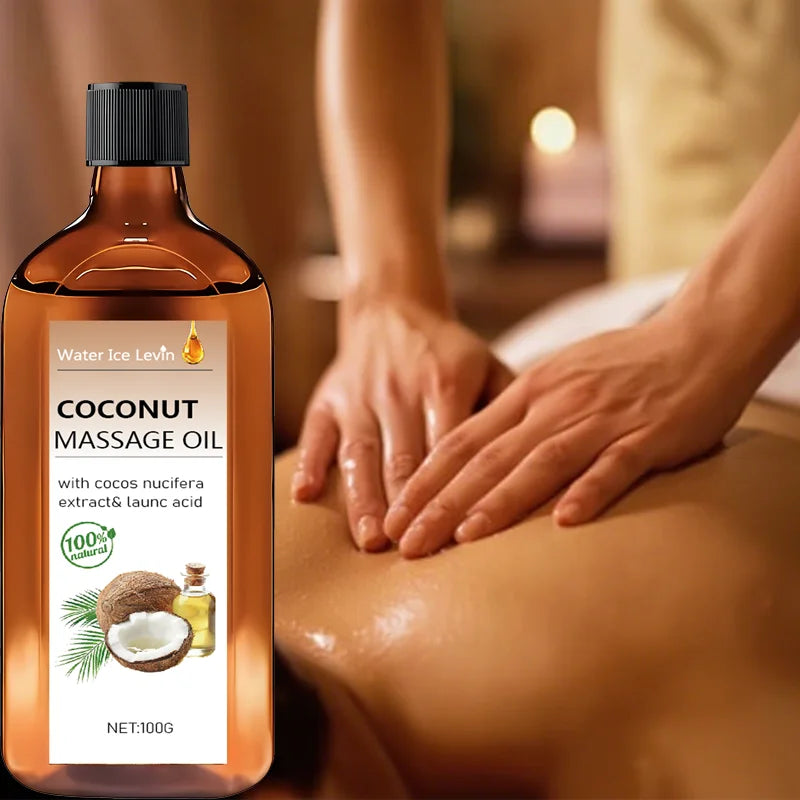 100% Natural Coconut Massage Oil with Lemongrass | Winter Skin Hydration & Glow | Non-Greasy Relaxing Ritual