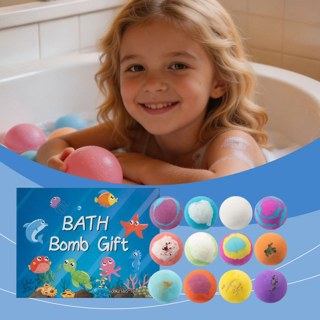 Toy Bath Ball Box With Mild Ingredients Care Moisturizing And Cleaning Body And Skin Daily Bathing Care Natural And Organic Bubble Bath Bombs