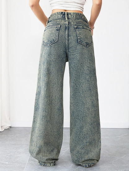Loose Fit Wide Leg Denim Jeans for Women High Waist Casual Streetwear Vintage Style Comfortable Everyday Pants