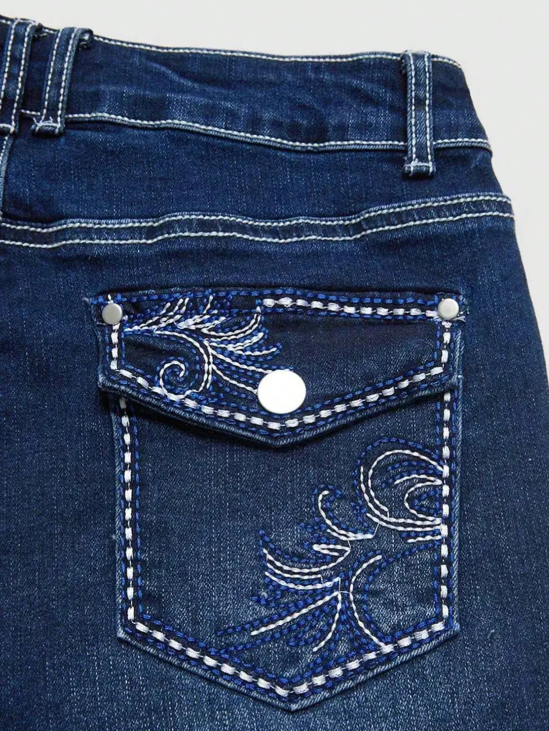 【HME】Women's fashion slim-fit tapered jeans, vintage peacock feather embroidery, machine wash all year round