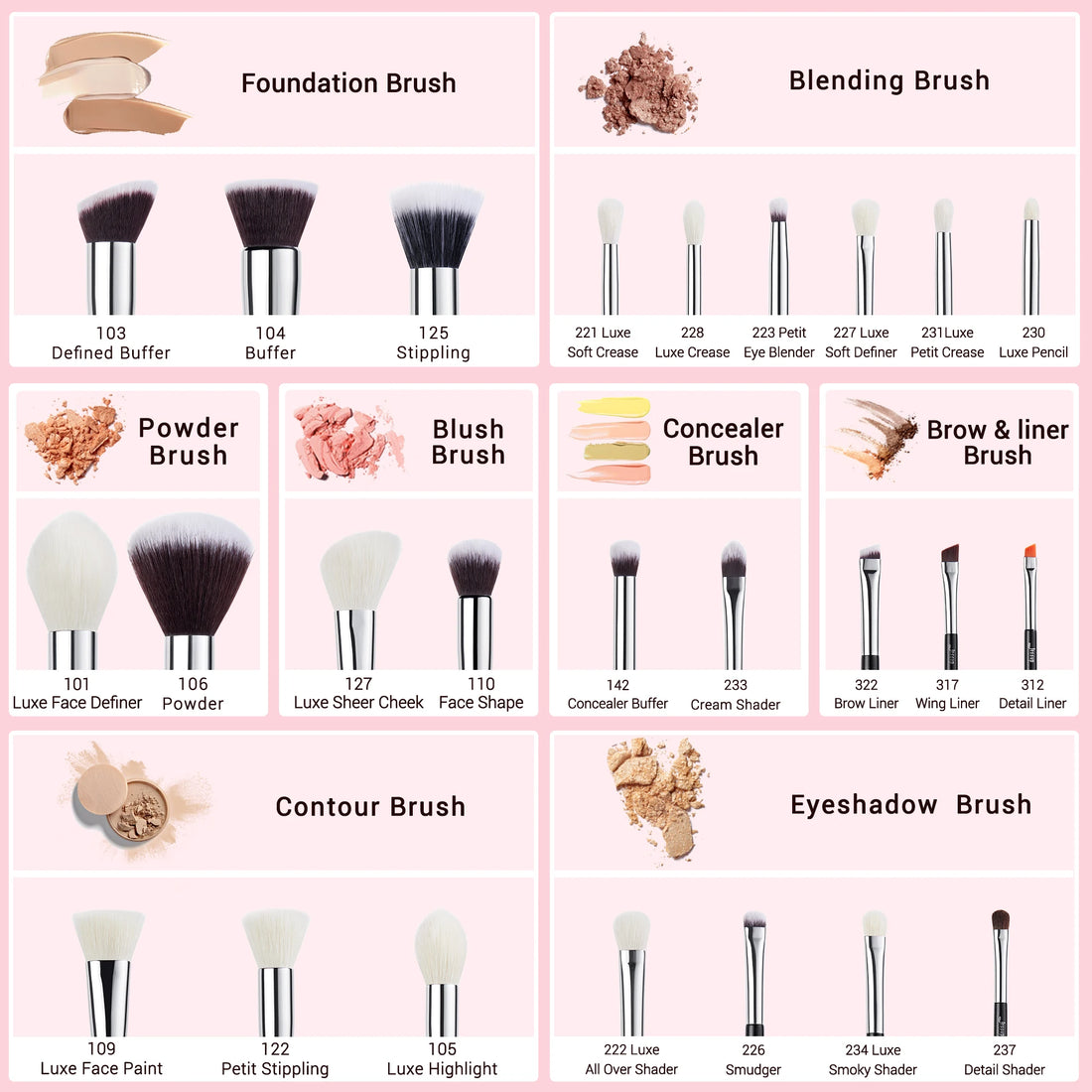 Jessup Makeup Brushes 15-25pcs Make Up Brush Set Professional Natural Synthetic Foundation Powder Contour Blending Eyeshadow