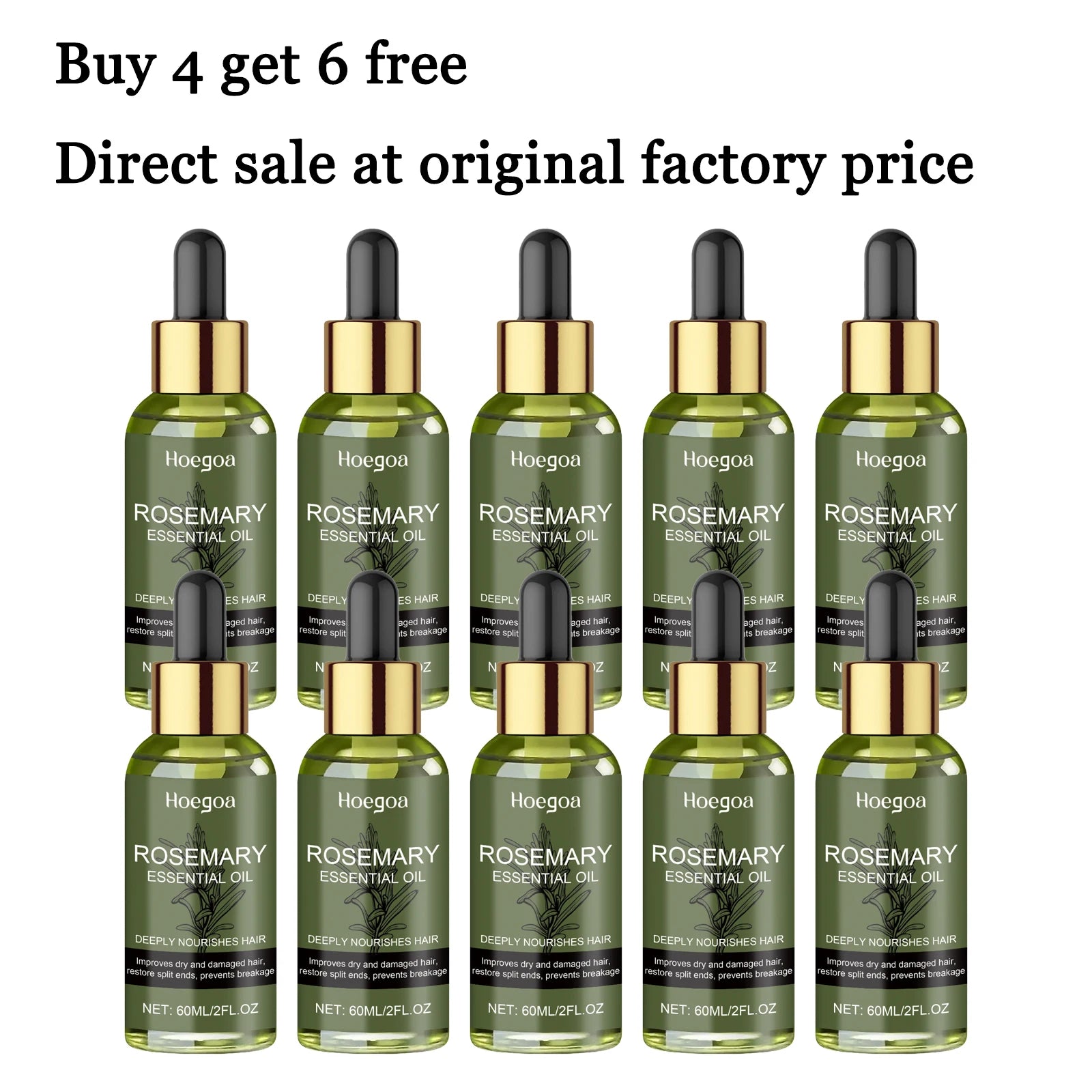60ML Rosemary Essence Oil Moisturizing Nourishing Scalp Enhance Smoothness Repairing Damaged Hair Restore Spilt Ends Strengthen Barrier Volumizing Hair Care Oil