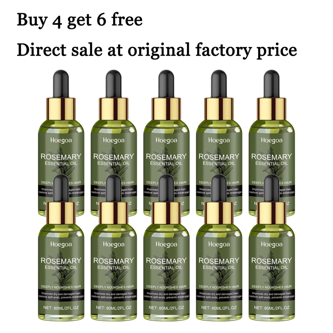 60ML Rosemary Essence Oil Moisturizing Nourishing Scalp Enhance Smoothness Repairing Damaged Hair Restore Spilt Ends Strengthen Barrier Volumizing Hair Care Oil