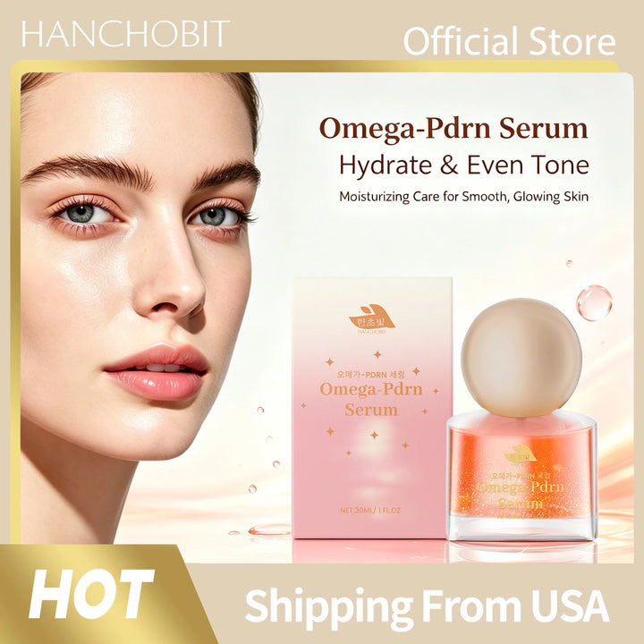 Hanchobit Niacinamide Omega-Pdrn Face Serum Hydrating Brightening Even Skin Tone Dark Spots Barrier Repair Glow Boosting Facial Essence