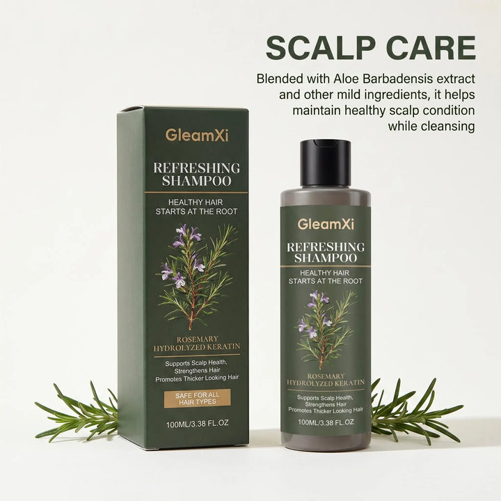 Gleamxi Rosemary Shampoo Gently Nourishing Scalp Care Anti Loss Strengthen Repair Damaged Oil Control Deep Cleaning Hair Growth Shampoo