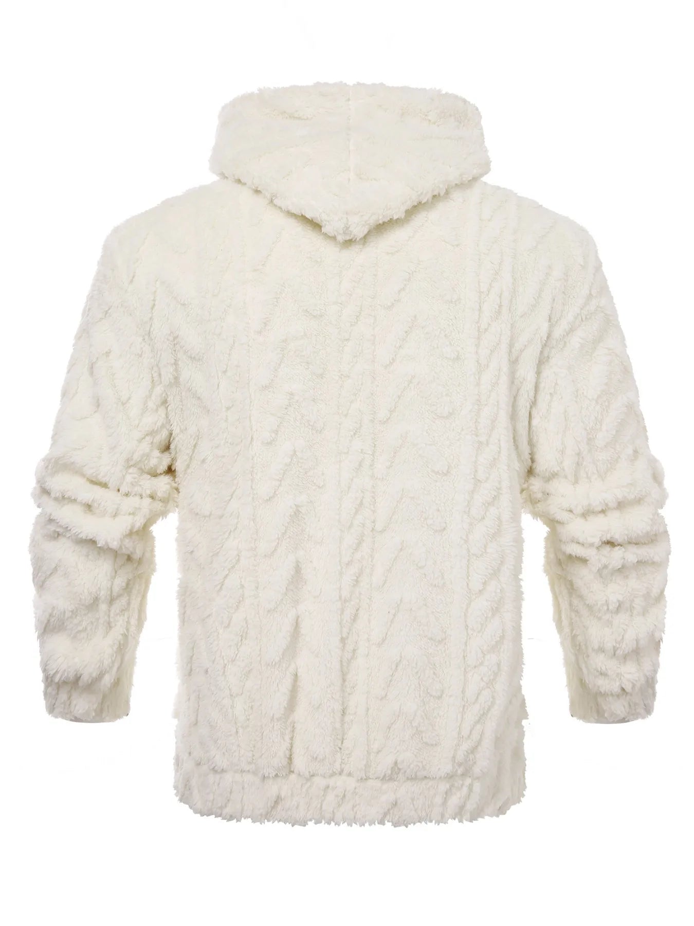 Men's letter drawstring hooded teddy bear jacket, jacquard velvet fabric is soft and comfortable, double pocket design