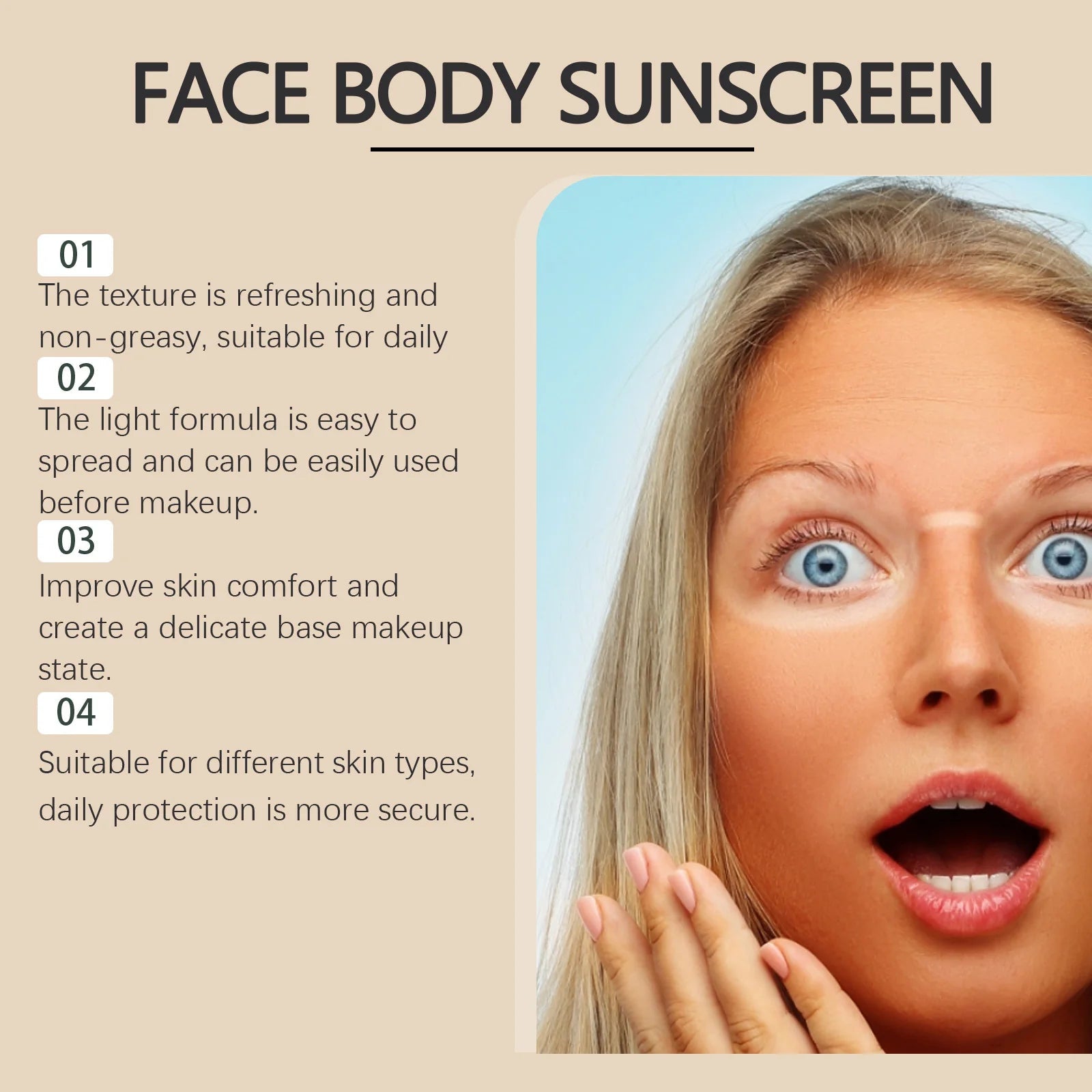 Hoygi 85g Beef Tallow Sunscreen Cream Spf50 Body Face Lasting Sun Protection Nourish Soothing Redness Refreshing Skin Sunscreen Halalzen