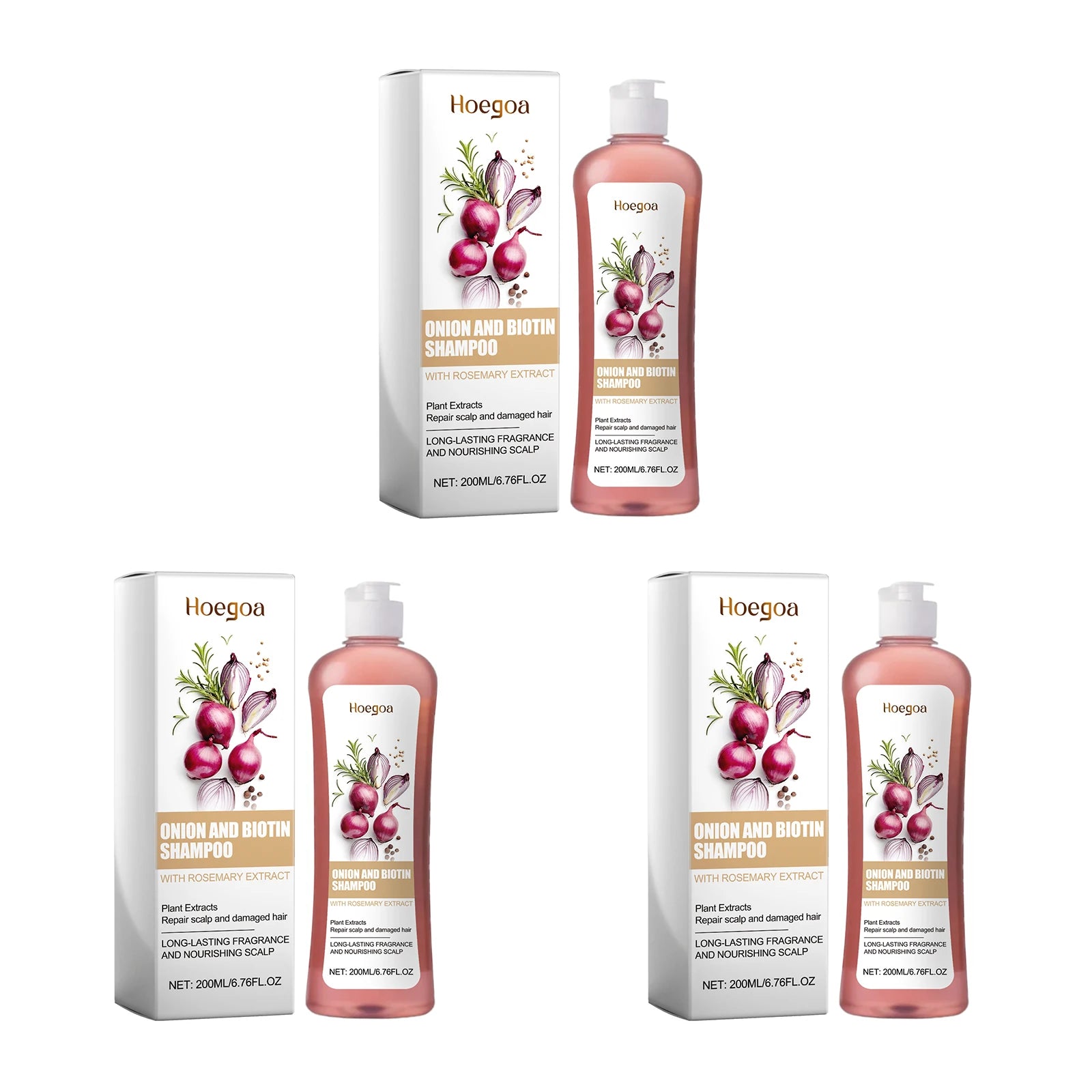 Hoegoa Onion Biotin Shampoo Scalp Soothing Gentle Cleansing Nourishing Natural Shine Smooth Growth Prevents Hair Loss Volumizing Hair Strengthen Shampoo