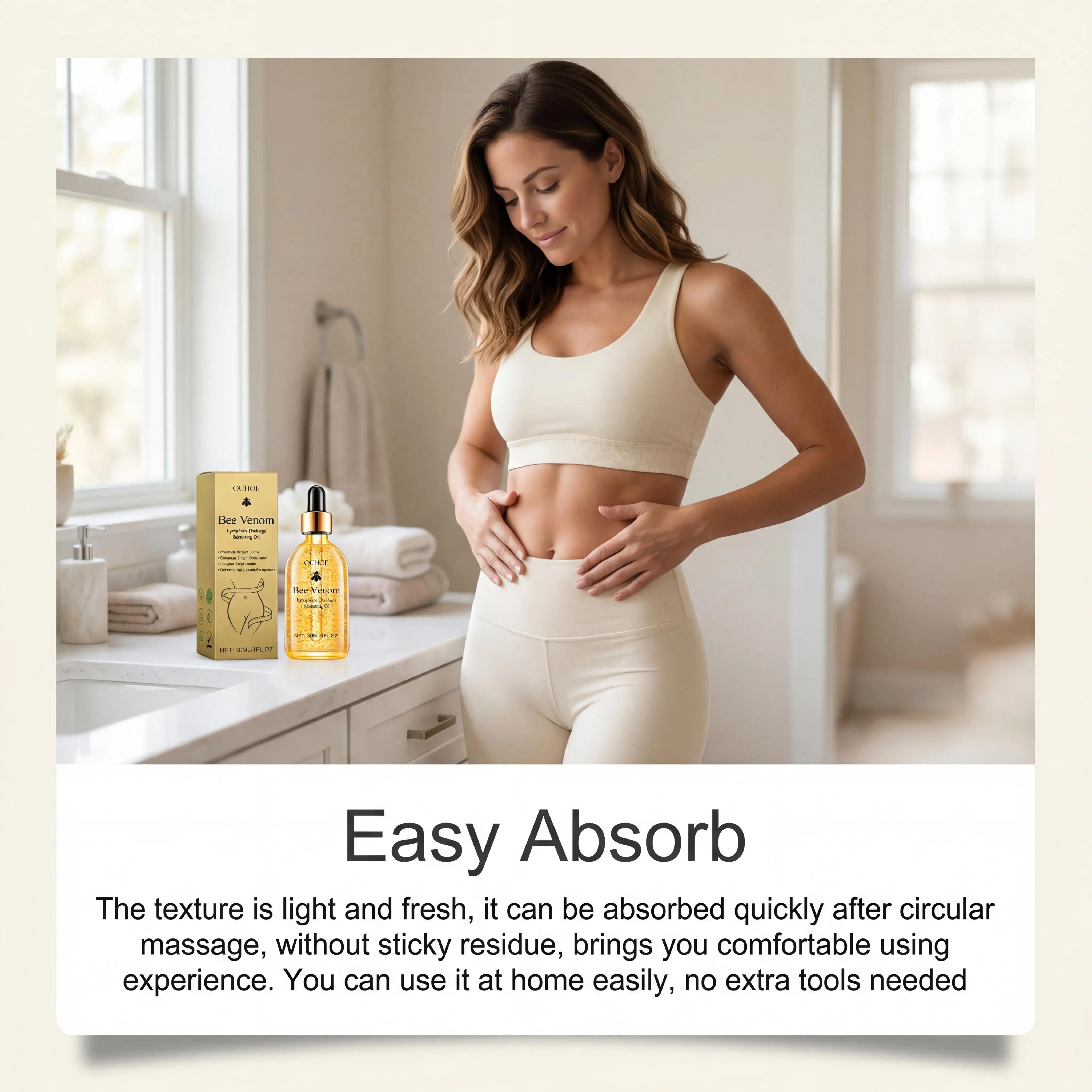 Bee Venom Slimming Oil Lymphatic Drainage Weight Loss Body Firming Tightening Hydrating Fat Burning Anti Cellulite Massage Oil
