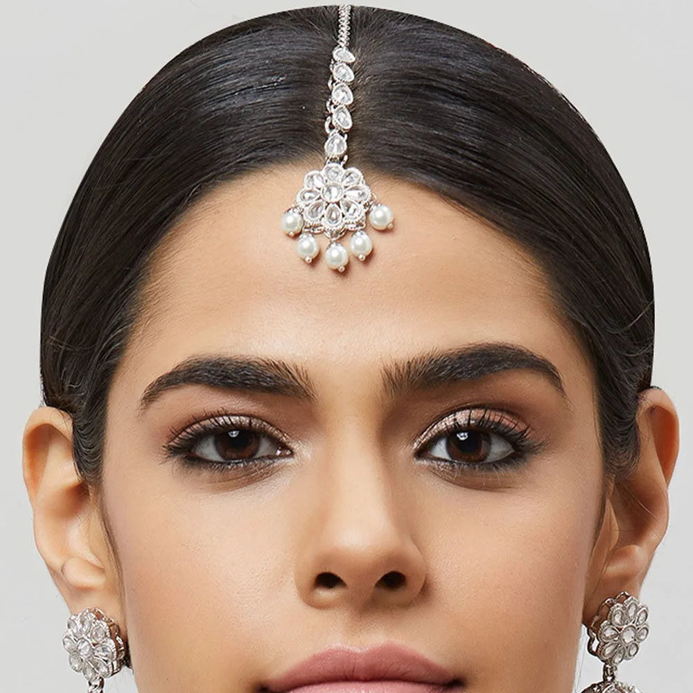 Stonefans Pearl Forehead Chain Indian Jewellery Women Vintage Headband Pendant Crystal Party Hair Accessories Y2k Wedding Gifts