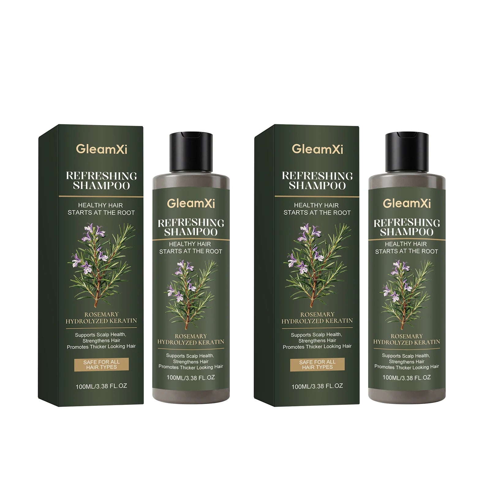 Gleamxi Rosemary Shampoo Gently Nourishing Scalp Care Anti Loss Strengthen Repair Damaged Oil Control Deep Cleaning Hair Growth Shampoo
