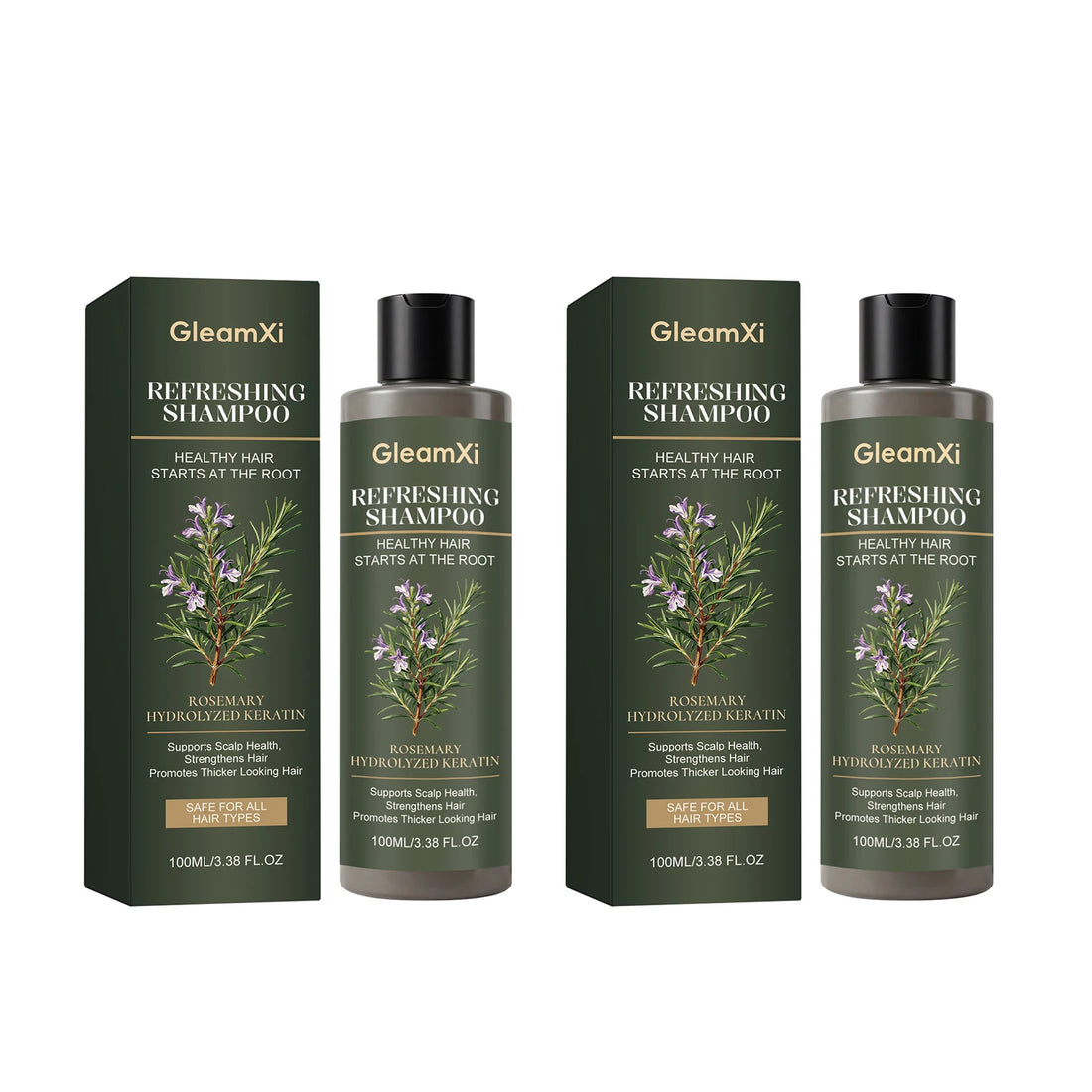 Gleamxi Rosemary Shampoo Gently Nourishing Scalp Care Anti Loss Strengthen Repair Damaged Oil Control Deep Cleaning Hair Growth Shampoo