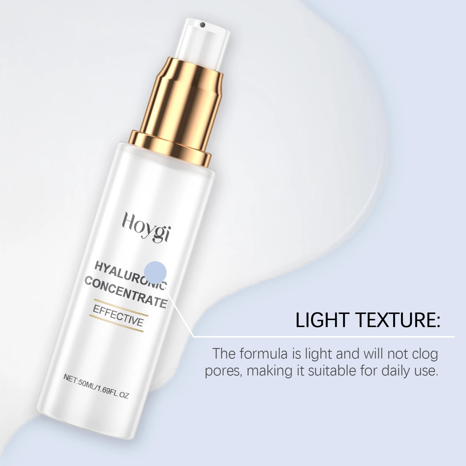 50ML Hyaluronic Acid Face Serum Gentle Hydrating Improve Skin Texture Enhance Smoothness Anti-oxidant Glowing Facial Serum