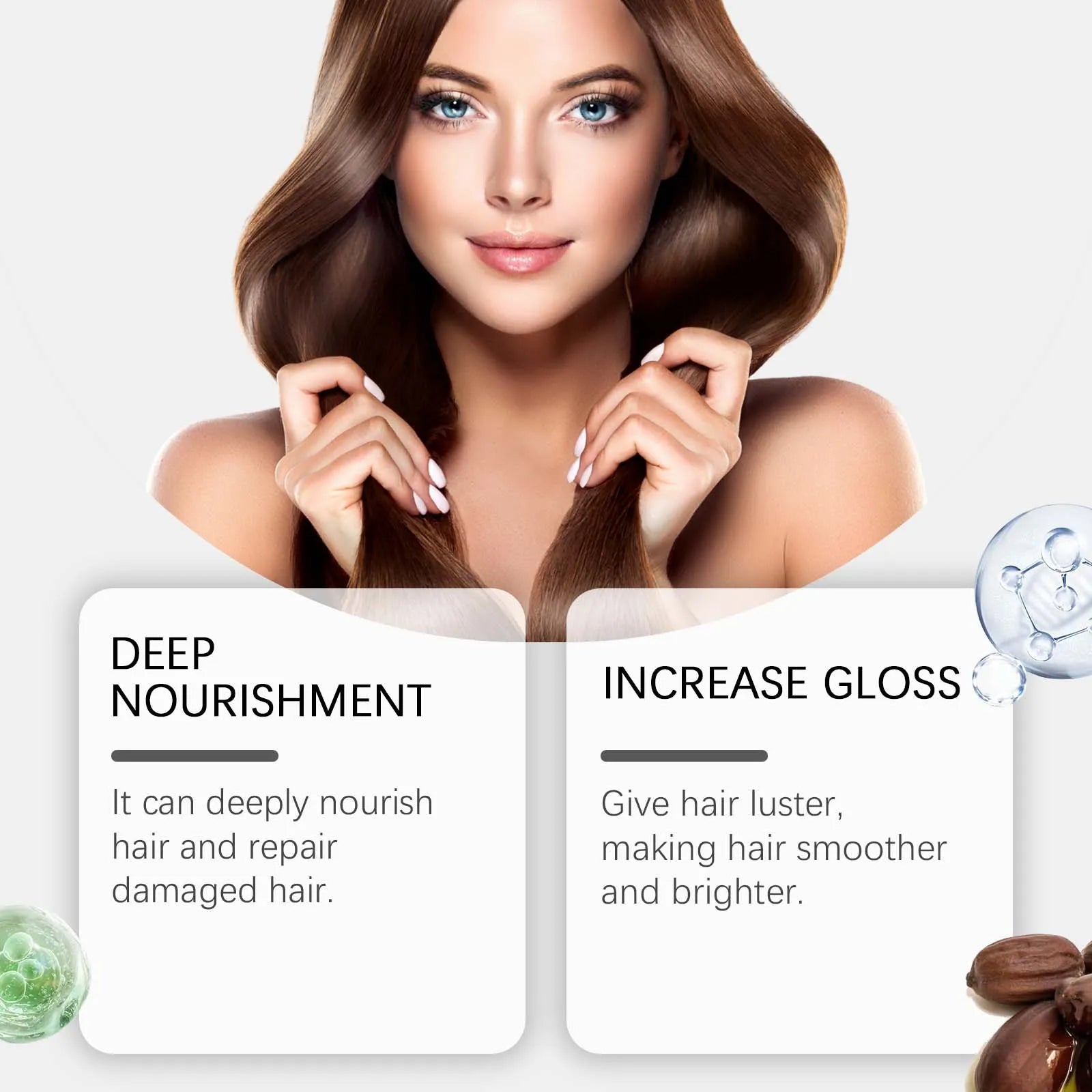 Viareline 300ml Nourish Care Shampoo & Conditioner Set Oil Control Strengthen Root Repair Breakage Split Ends Hair Wash Set Halalzen