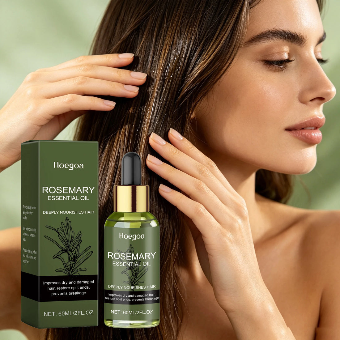 60ML Rosemary Essence Oil Moisturizing Nourishing Scalp Enhance Smoothness Repairing Damaged Hair Restore Spilt Ends Strengthen Barrier Volumizing Hair Care Oil