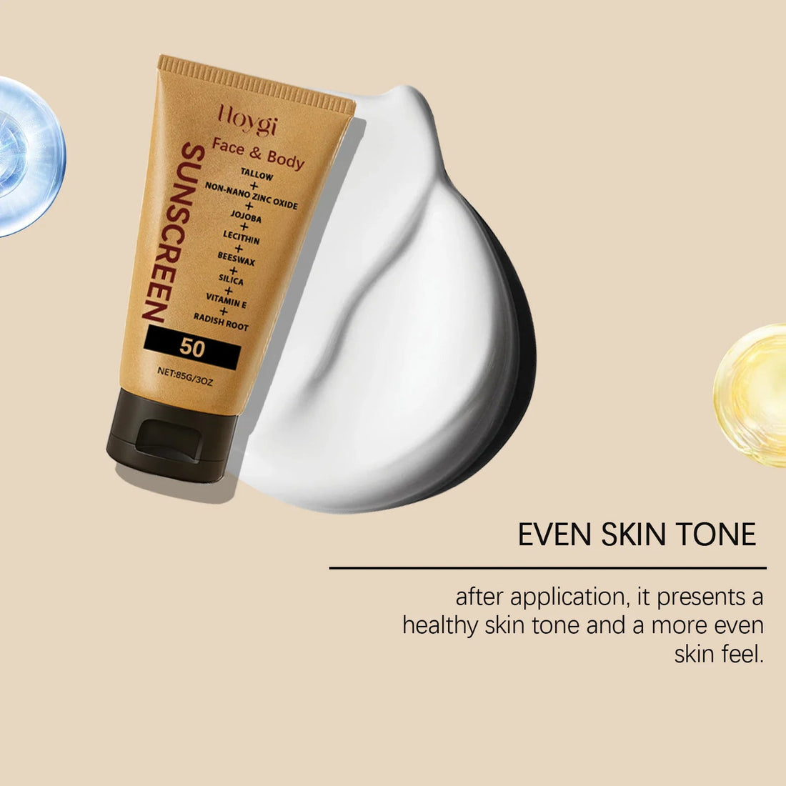 Hoygi Light Sunscreen Cream Refreshing Prevent Sunburn Moisturizing Non-sticky Reduce Dryness Soothing Discomfort Body Sunscreen Halalzen