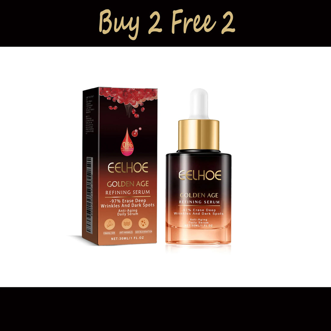 EELHOE 30ml Golden Age Essence Lightens fine lines, tightens skin, hydrates and moisturizes facial essence
