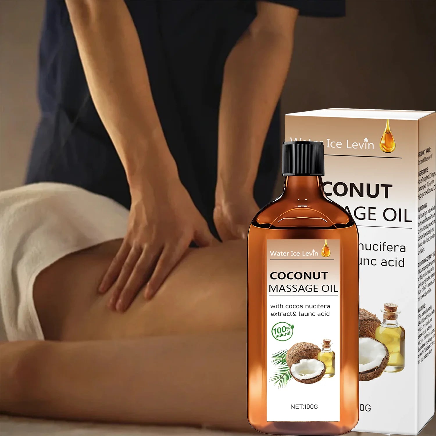 100% Natural Coconut Massage Oil with Lemongrass | Winter Skin Hydration & Glow | Non-Greasy Relaxing Ritual