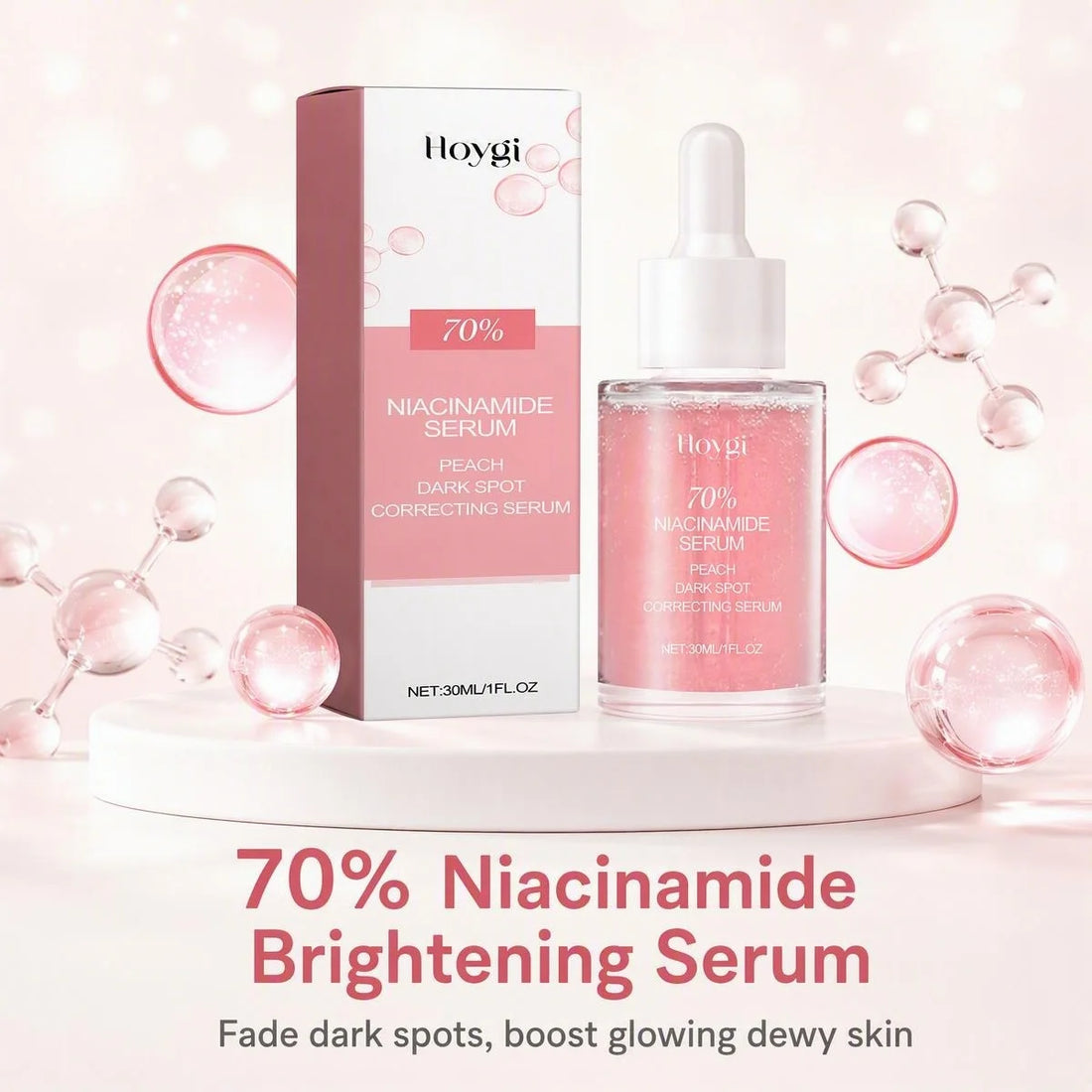 70% Niacinamide Facial Serum Hyaluronic Acid Peach Extract Hydrates Skin Minimizes Pores Refines Texture Balances Oil Restorative Face Care Serum