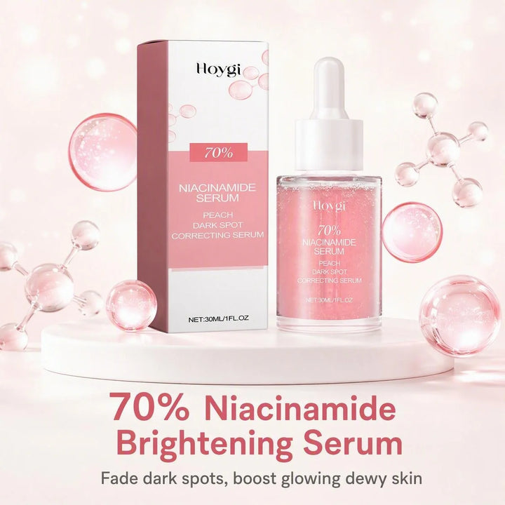 70% Niacinamide Facial Serum Hyaluronic Acid Peach Extract Hydrates Skin Minimizes Pores Refines Texture Balances Oil Restorative Face Care Serum