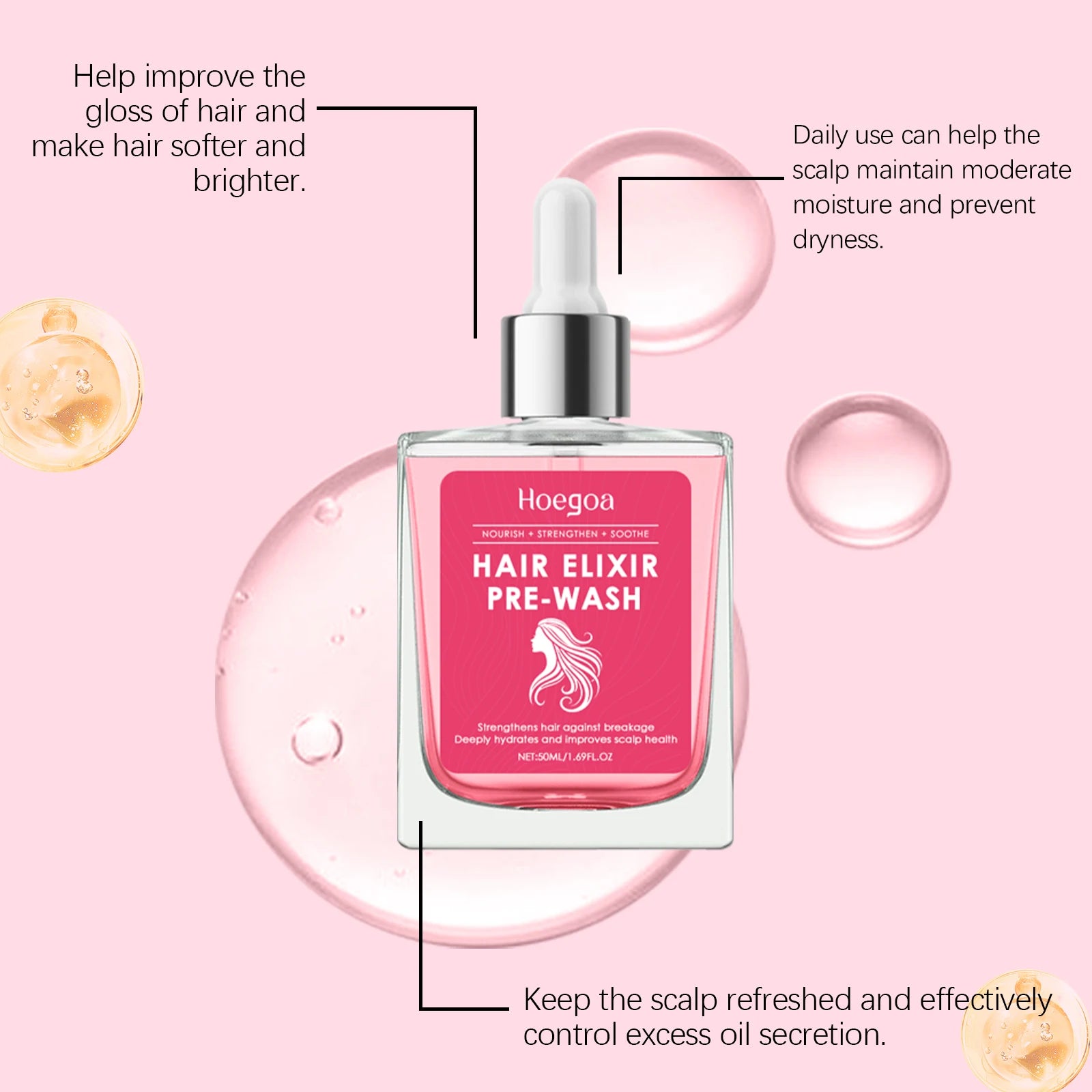 Pre-wash Hair Serum Ginger Root Extract Deeply Nourishes Scalp Softens Hair Reduces Split Ends Premium Scalp Care Treatment Essence