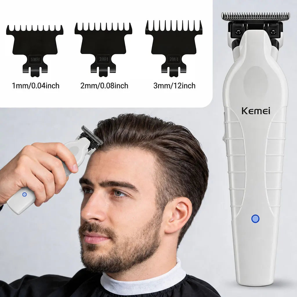 Kemei KM232 KM2299 Hair Clipper Combo Set for Men, Wireless Electric Hair Trimmer, USB Rechargeable, High-Power Hair Clipper for Home or Salon, Adjustable Blades for Carving, Edging, and Styling