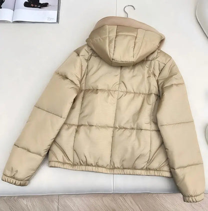 2025 Autumn & Winter Must-Have! Women's Windproof Waterproof Nylon Hooded Drawstring Down Jacket - Lightweight Warm, Perfect for