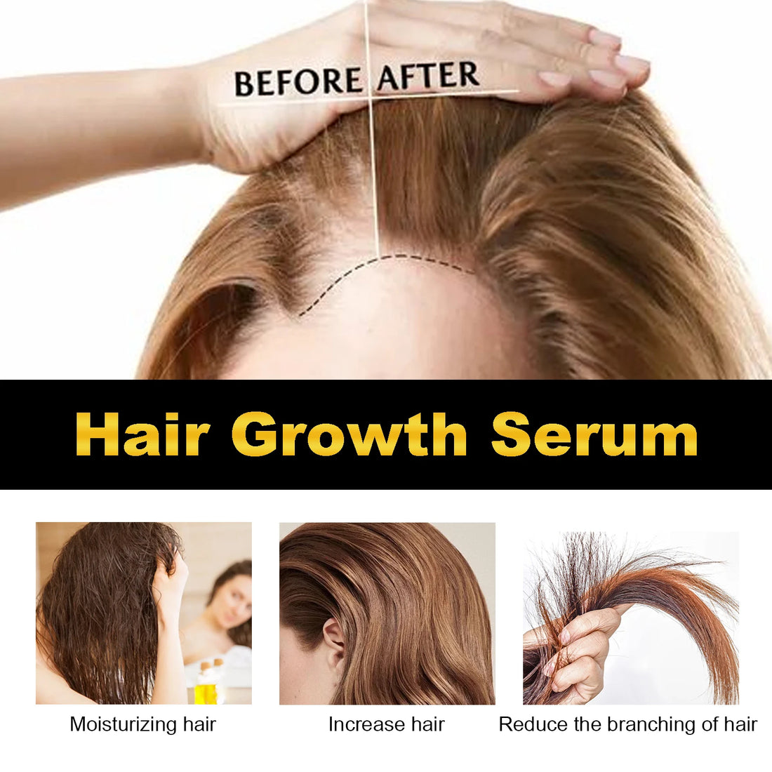 Hoegoa 30ml Castor Oil Hair Thickening Essential Oil Nourish Scalp Massage Refreshing Hair Growth Repair Smoothing Hair Care Oil
