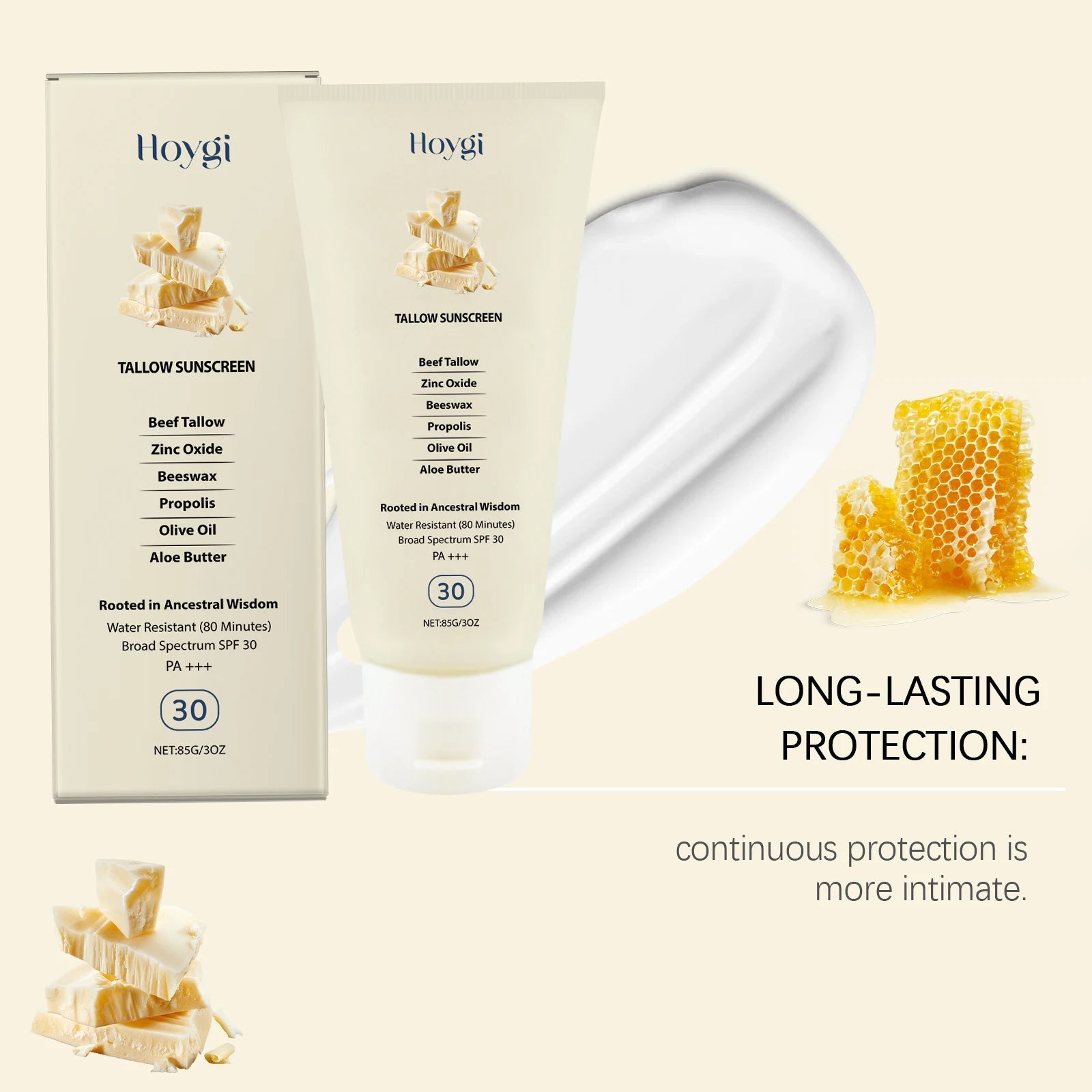 85g SPF30 Body Sunscreen Lotion Lightweight Refreshing Non-sticky Breathable Sweatproof Anti-UV Glowing Hydrating Sunblock Cream Halalzen