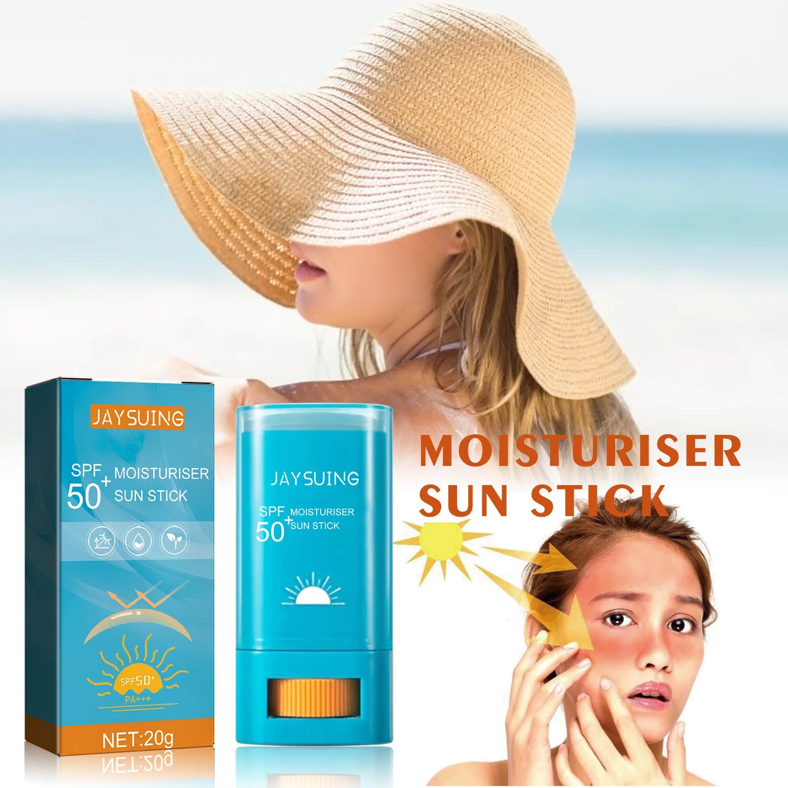 UV Protection Sun Stick Spf50 Waterproof Sweatproof Solar Blocker Moisturizing Lightweight Prevent Sunburn Anti Oxidant Sunblock